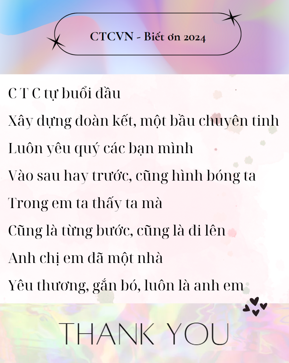 Tập thơ "CTC - Biết ơn 2024"